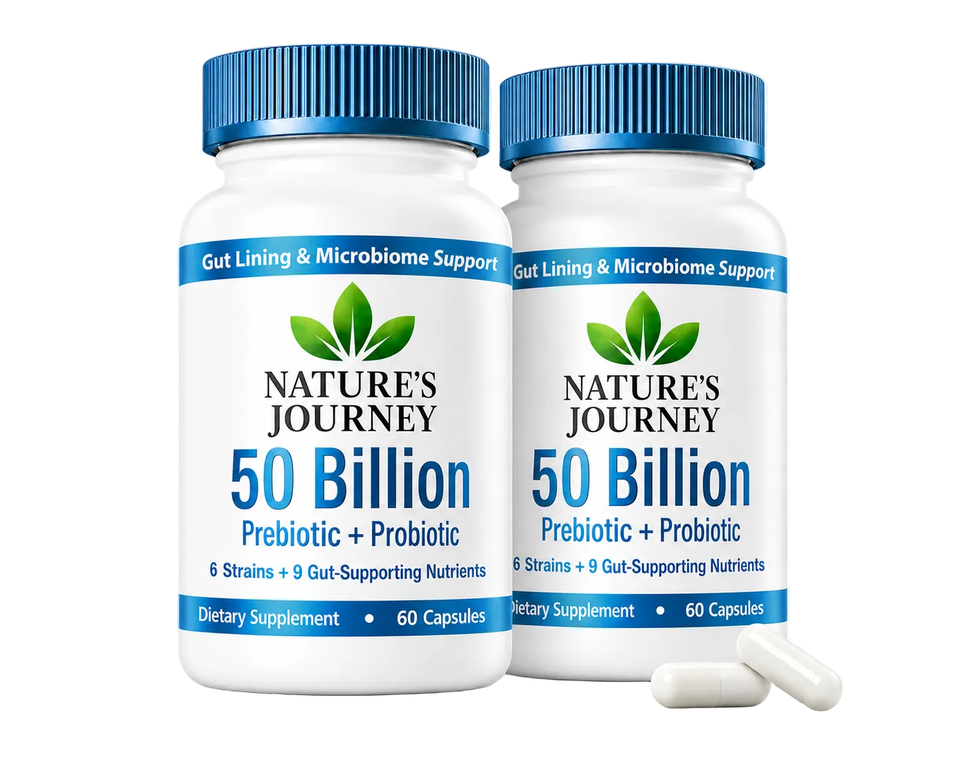 Nature's Journey 50 Billion CFU Prebiotic + Probiotic — 2 bottle bundle